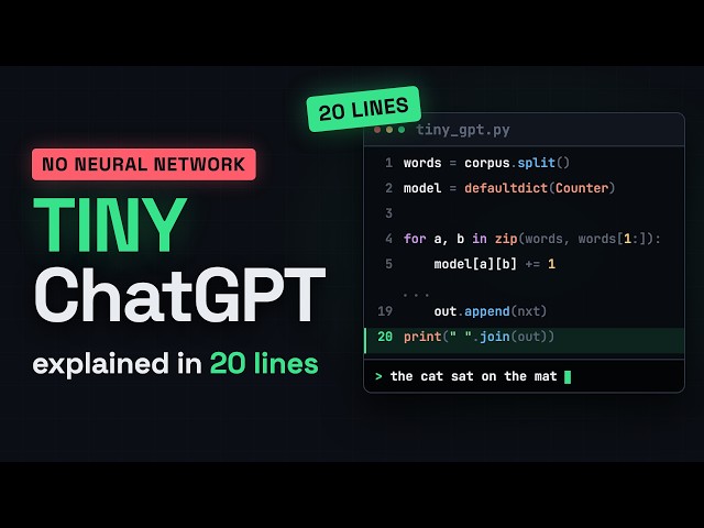 How ChatGPT Actually Works - I Built a Tiny One in 20 Lines