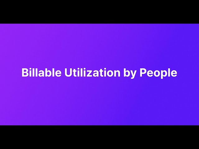 Billable Utilisation by People