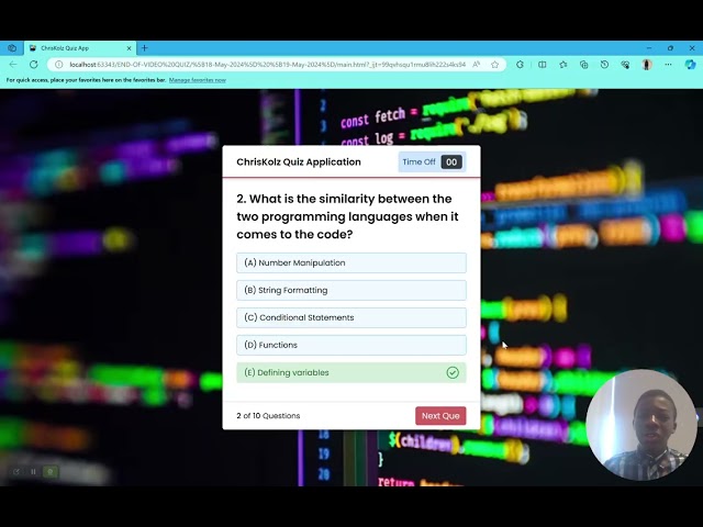Quiz Using Python And JavaScript