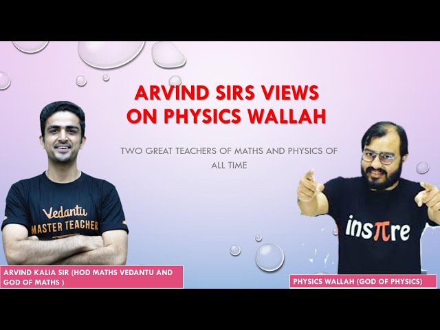 Arvind Kalia Sir Views On Physics Wallah - Alakh Pandey Sir