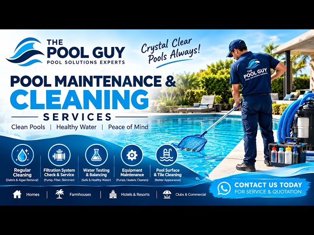 Swimming Pool Cleaning & Maintenance in Karachi | The Pool Guy