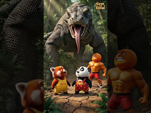 Two Cute Pandas Take Udin Din Din Dun to the Market #cartoon #udindindindun #funny