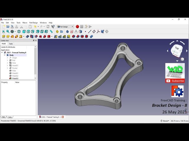 FreeCAD Training - Bracket Design 8