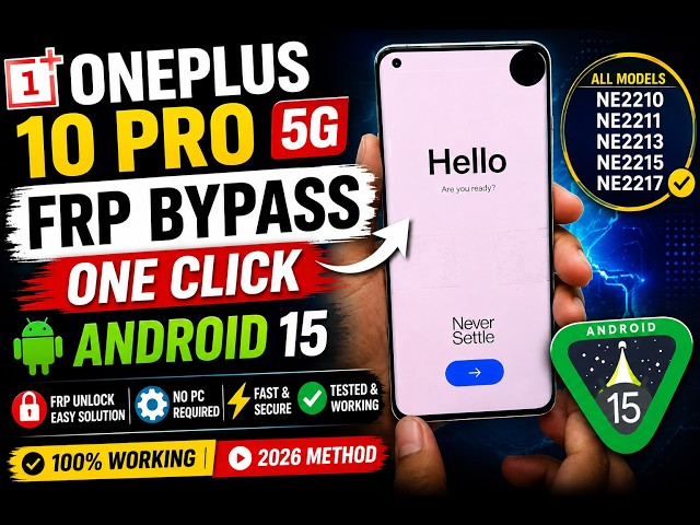 OnePlus 10 Pro 5G FRP Bypass Android 15 One Click || OnePlus 10 Pro 5G FRP Bypass Android 15