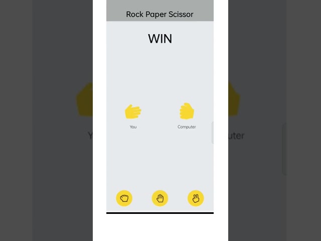 Rock paper scissors using react native expo 😁 #shorts #reactnative #developer