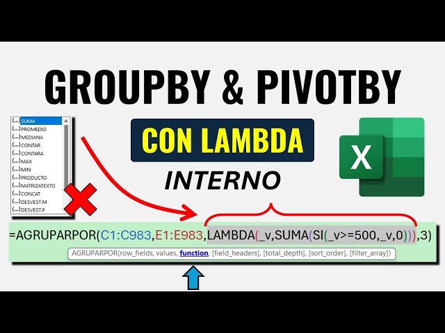 Cómo Usar un LAMBDA en las Funciones AGRUPARPOR y PIVOTARPOR en Excel