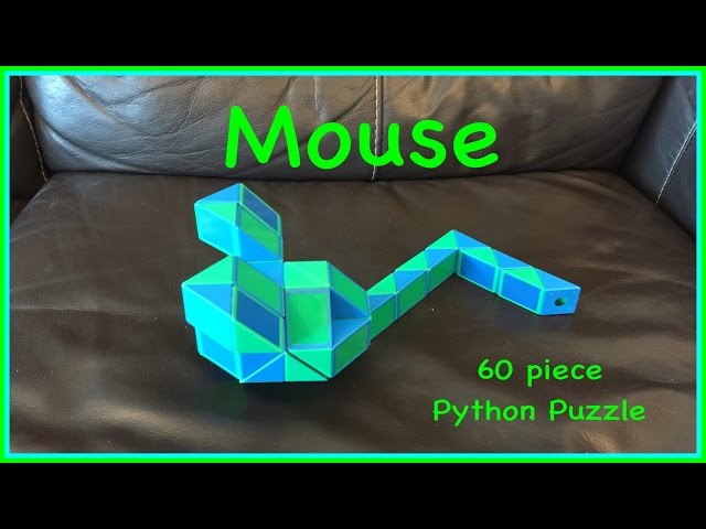 Smiggle Python Puzzle or Magic Ruler Twisty Puzzle Tutorial: How to Make a Mouse Shape, Step by Step