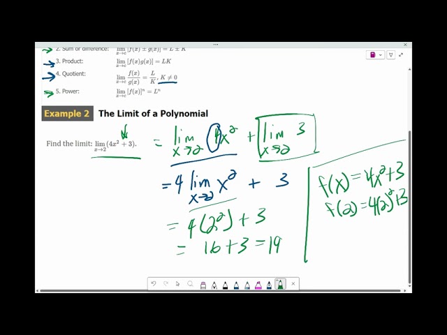 Calculus: Evaluating Limits using Theorems/Properties
