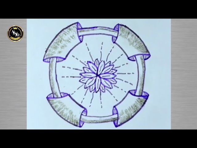 Create New Circle Design / How to draw 3d circle step by step / Draw a circle design simple steps
