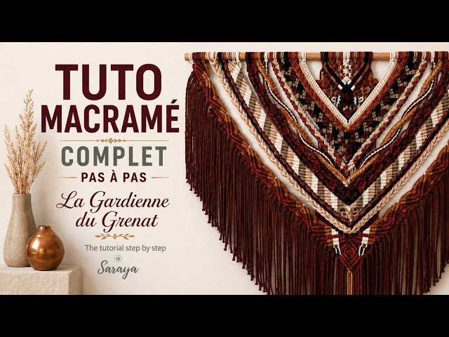 Modern Macramé Wall Hanging Tutorial | Large Bohemian Tapestry | The Garnet Guardian