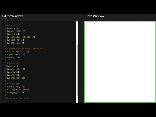 #Rowboat / #Canoe in #Python #Turtle