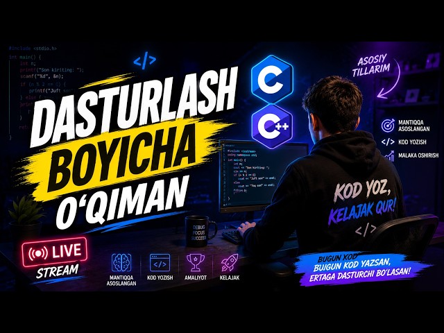 💻 Har Kuni C va C++ | Live Coding Stream 🔴