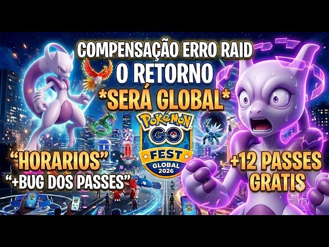 BOMBA! SERÁ GLOBAL RETORNO Do POKEMON GO FEST + 12 PASSES de RAID GRATIS + BUG Dos PASSES + LENDARIO