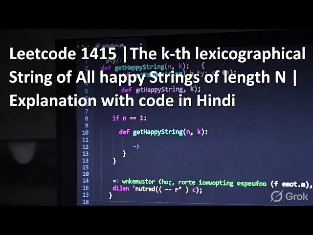 Leetcode 1415 | The k-th Lexicographical String of All Happy Strings of Length n