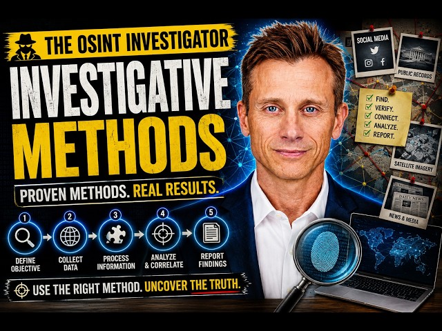 The OSINT Investigator Course - 05 Investigative Methods | Cybersecurity Masterclass by Joshua Moses