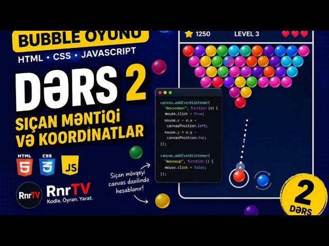 Canvas 2D Dərs 2: getBoundingClientRect() və Mouse Koordinatları