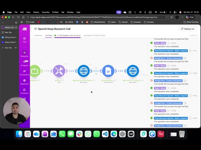 Integrating OpenAI Deep Research into Make com + Looping Method