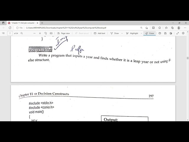 C Program (if-else) | Easiest way to Understand C Programming | Program 11.7 Chapter 11 Lecture 9
