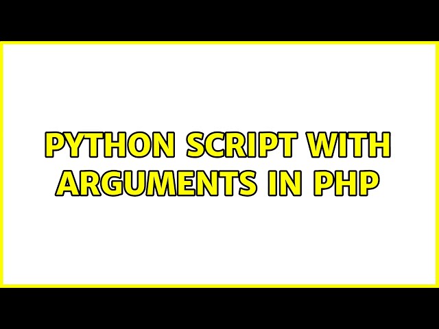 Python script with arguments in PHP
