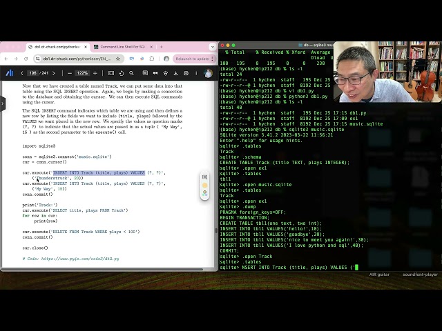 15-3. Python SQLite:: db2.py with SQLite CLI
