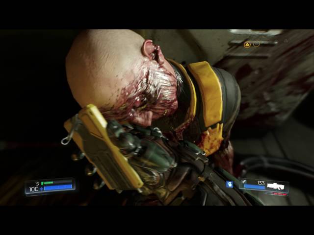 Doom 2016 - Foundry: Yellow Keycard  & Plasma Rifle Location, Hell Knight Intro, 2nd Gore Nest PS4