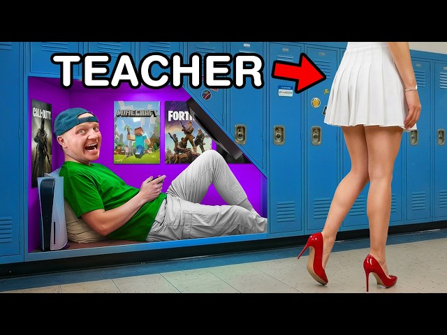 I Built a SECRET Gaming Room in School!