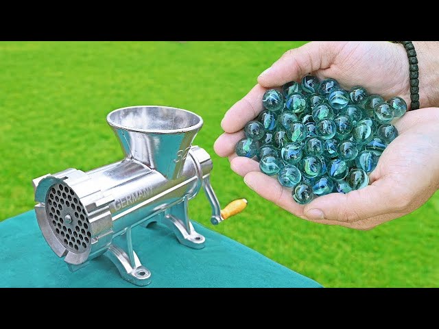 EXPERIMENT MARBLES VS MEAT GRINDER