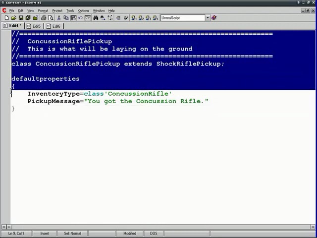 3DBuzz Unreal Tournament 2004 Unrealscript tutorial: Concussion Rifle
