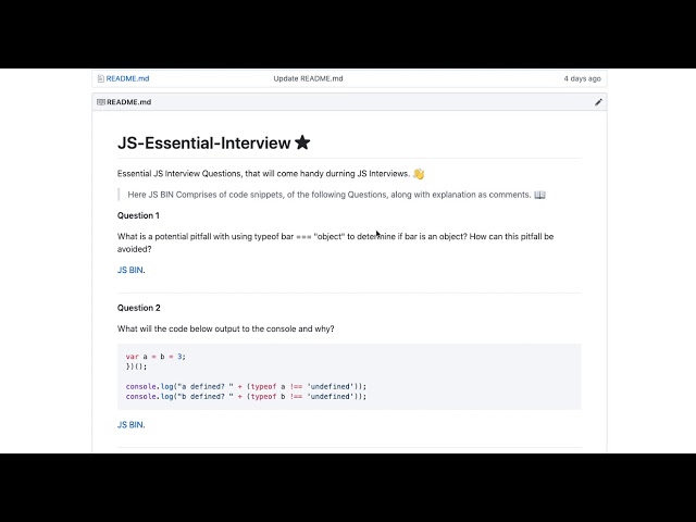 JS Essential Interview