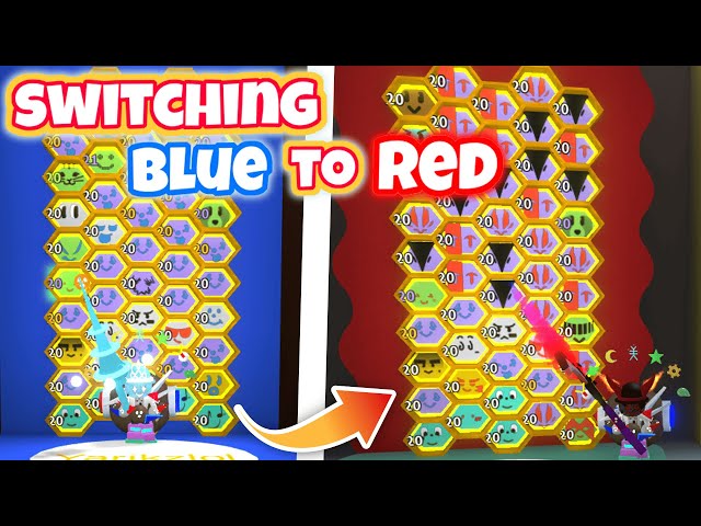Switching Hive Colors in Beesmas 2024 Blue to BEST Red Hive! - Bee Swarm Simulator