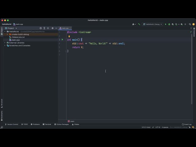 002  CLion Intro: Your first C++ program!