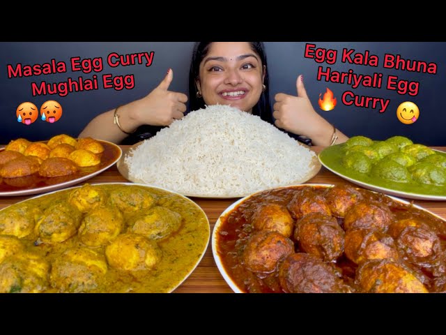 40 EGGS ‼️😳 SPICY EGG MASALA CURRY, SPICY EGG KALA BHUNA, CREAMY MUGHLAI EGG CURRY AND HARIYALI EGG