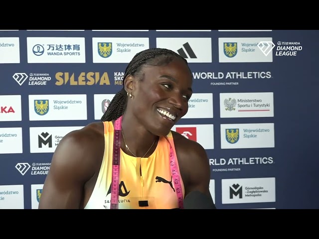 Julien Alfred Reflects on 2nd Place Finish in 100m at Silesia Diamond League [Interview]