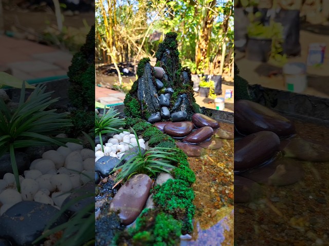 Miniature landcape setting on old steel surface ✨ #miniature #landscaping #shorts