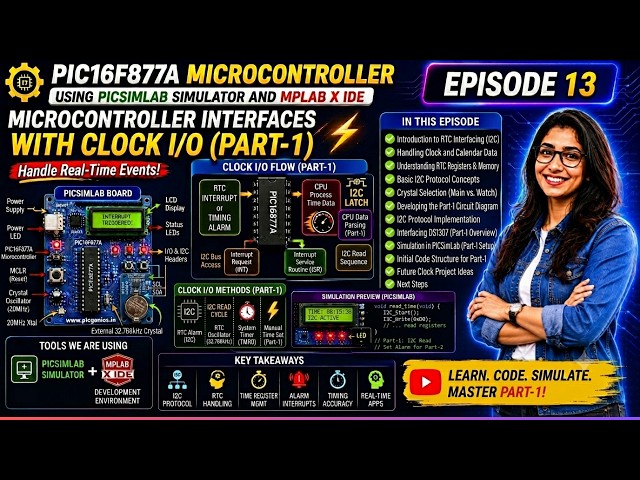 PIC16F877A Projects with PICSimLab | Episode 13: Microcontroller Interfaces with Clock I/O (Part-1)