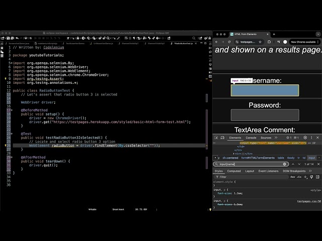 How to Assert Radio Button Is Selected (Tutorial) | Selenium + TestNG + Java