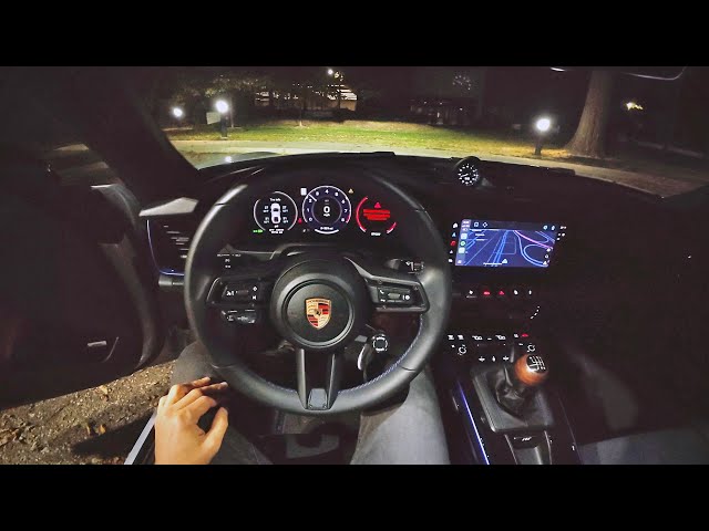2025 Porsche 911 Carrera T (6-Speed Manual 992.2) - POV First Driving Impressions (Night Drive)