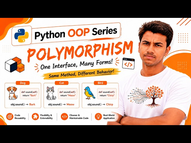 Polymorphism Explained| Method Overriding, Duck Typing & Runtime Polymorphism | Python OOPs|TAMIL