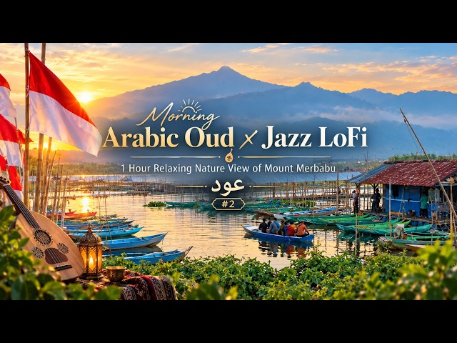 Morning Arabic Oud x Jazz LoFi | 1 Hour Relaxing Nature View of Mount Merbabu | عود #2
