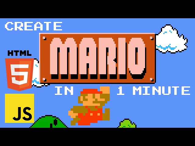 Code Mario in one minute! Beginner Javascript Tutorial