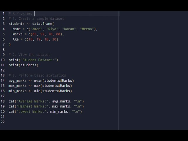 How to create and handle data in R.| analyze data #education #programming #coding#learning#interview