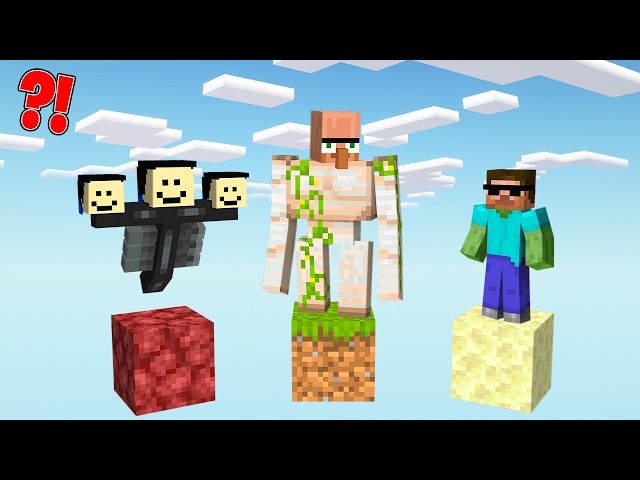 Mobs One Block Battle in Minecraft..
