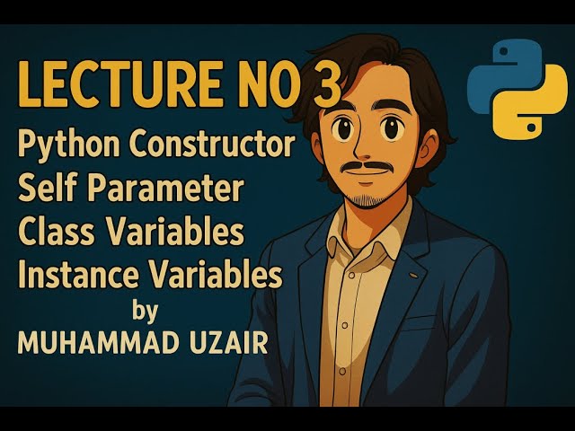 LECTURE NO 3 | Python Constructor | Self Parameter | Class Variables | Instance Variables |