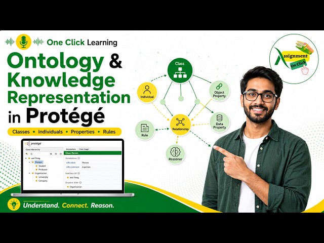 Protégé Ontology Tutorial for Beginners | Representation, Classes, Properties | Assignment On Click
