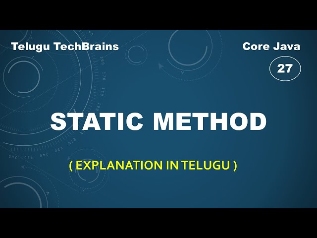 static method in java || java in telugu