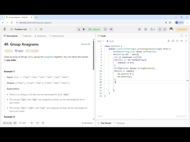 Group Anagrams   LeetCode  -49 Java Solution