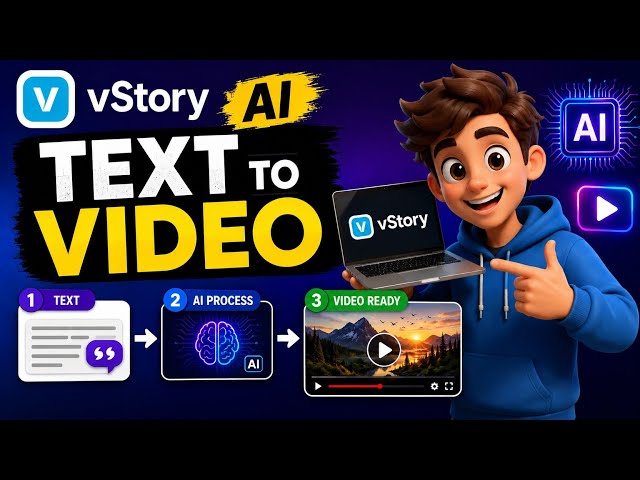 vStory AI Text to Video Tutorial in Hindi | Step-by-Step Complete Guide