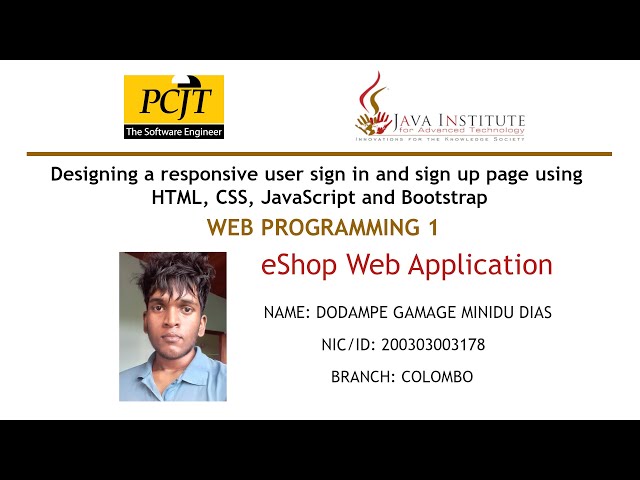 Designing a responsive user sign in and sign up page UI  - Web Programming 1 - eShop Web Application