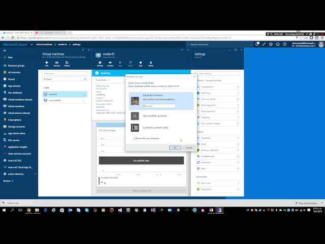 Creating a Visual Studio Virtual Machine in Azure Portal