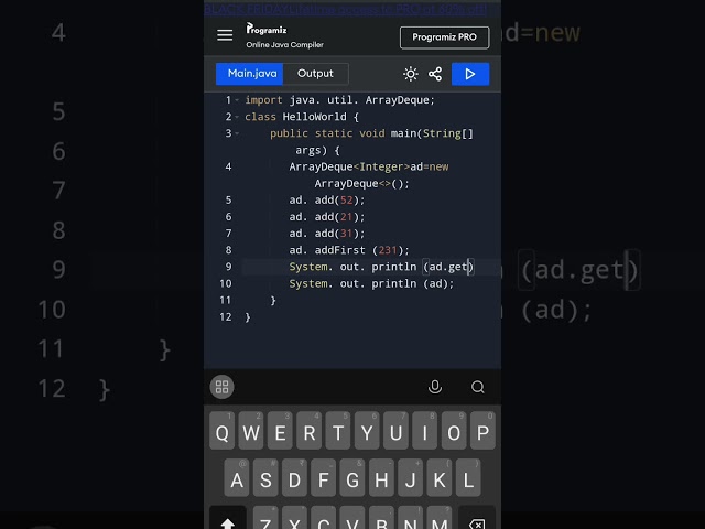 ArrayDeque in java 😍😍😍#code #java code